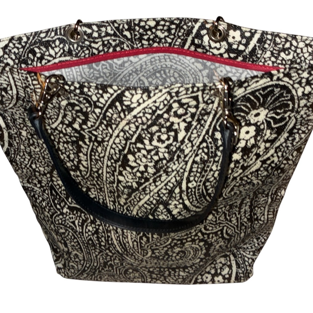 UN JOUR UN SAC Paisley Black/White Tote François Rénier Made in France